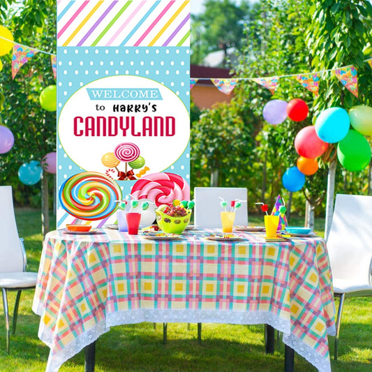 Candy Land Customized Welcome Banner Roll up Standee (with stand)