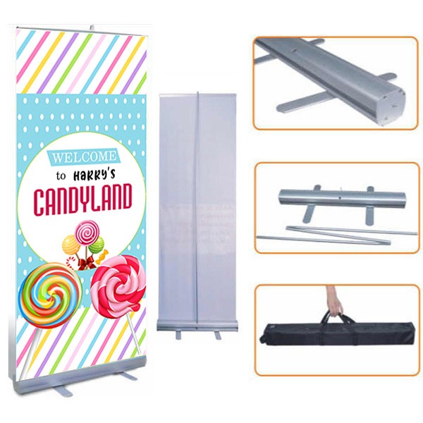 Candy Land Customized Welcome Banner Roll up Standee (with stand)