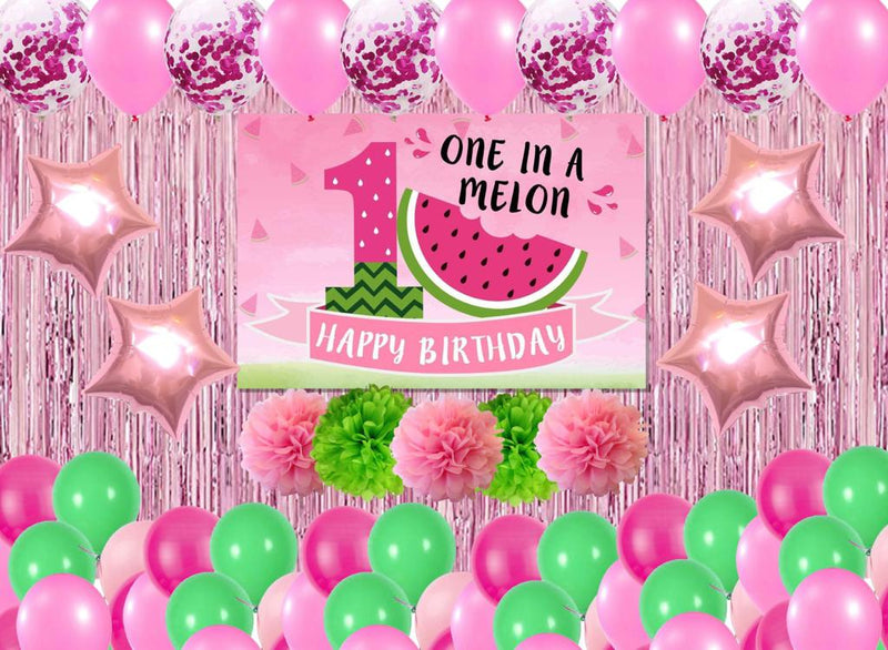 One In A Melon Theme Birthday Complete Party Set