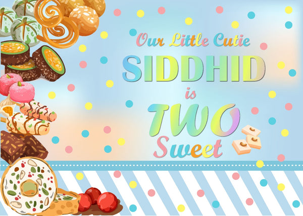 Personalize Two Sweet Boys Backdrop Banner