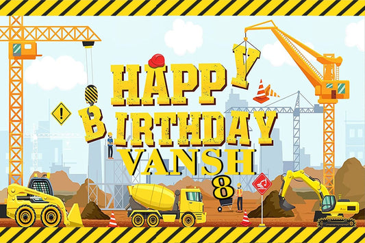 Construction Birthday Party Backdrop