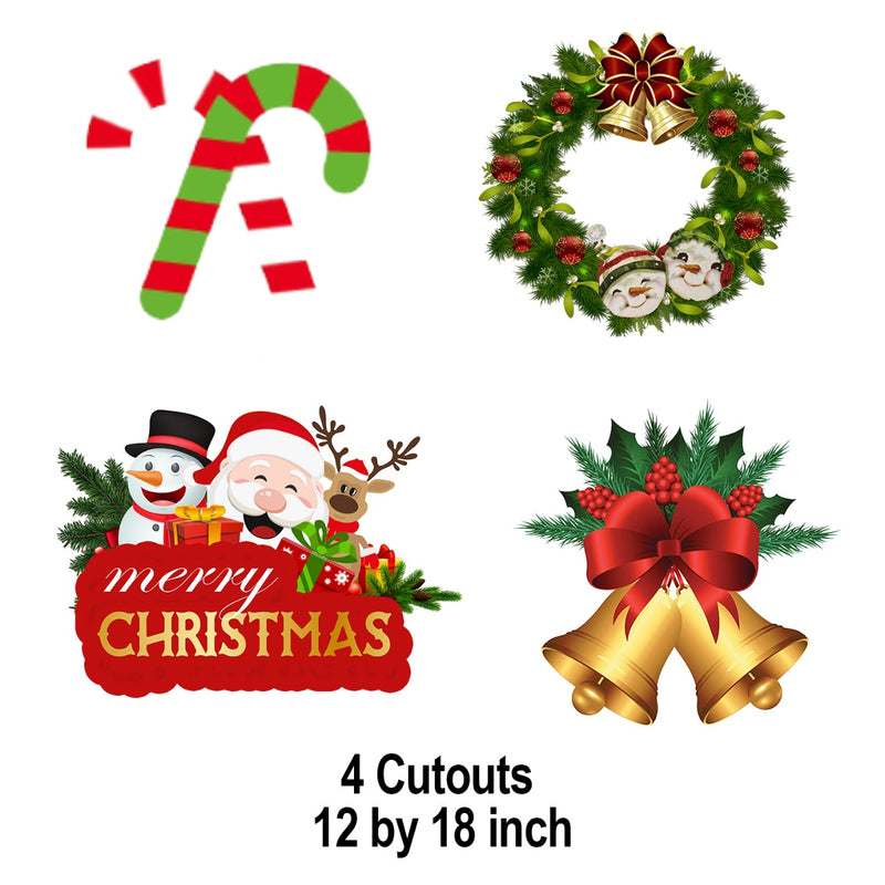 Christmas Party Decorations Kit with Backdrop, Pine Tree 6ft & Cutouts
