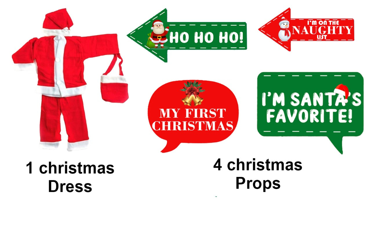 Santa Claus Christmas Dress For Boys /Girls with Props