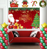 Christmas Party Decorations Kit - Backdrop, Balloons & Cutouts