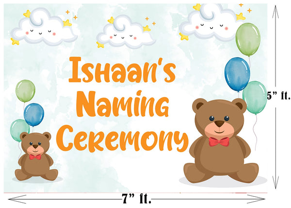 Naming Ceremony Boy Backdrop Banner Decoration