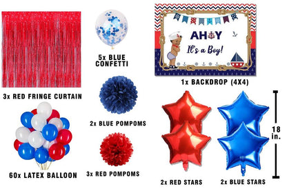 Nautical Ahoy Theme Birthday Complete Party Set