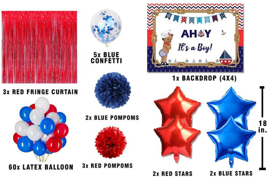 Nautical Ahoy Theme Birthday Complete Party Set