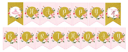 Ballerina Theme Birthday Party Banner for Decoration
