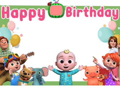 Cocomelon Theme Birthday Party Selfie Photo Booth Frame