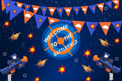 Battle Field Birthday Party Backdrop For Photography Banner Kids Event Cake Table Decor Home Decoration