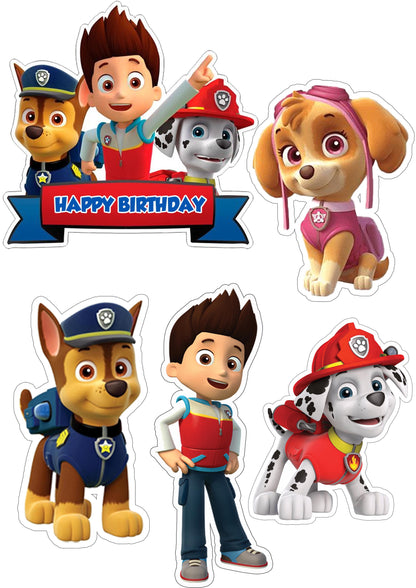 Paw Patrol Theme Birthday Party Cutouts