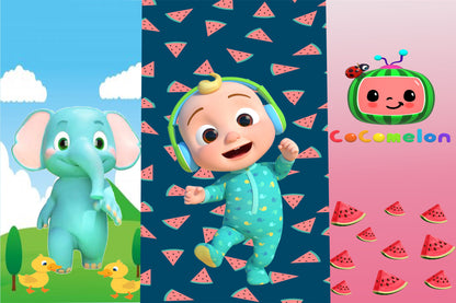 Cocomelon Theme Birthday Party Backdrop