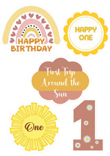 First Trip Around the Sun Theme Birthday Party Cutouts