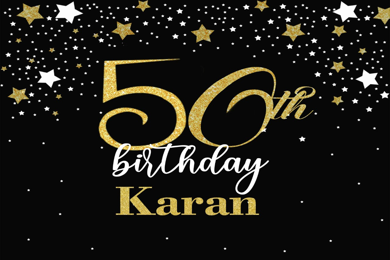 Personalize 50th Backdrop Banner