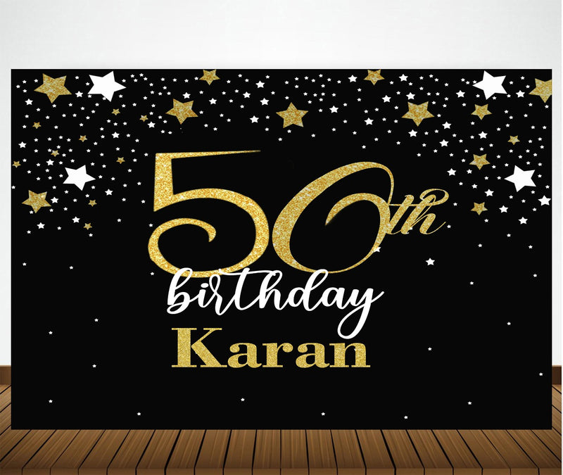 Personalize 50th Backdrop Banner
