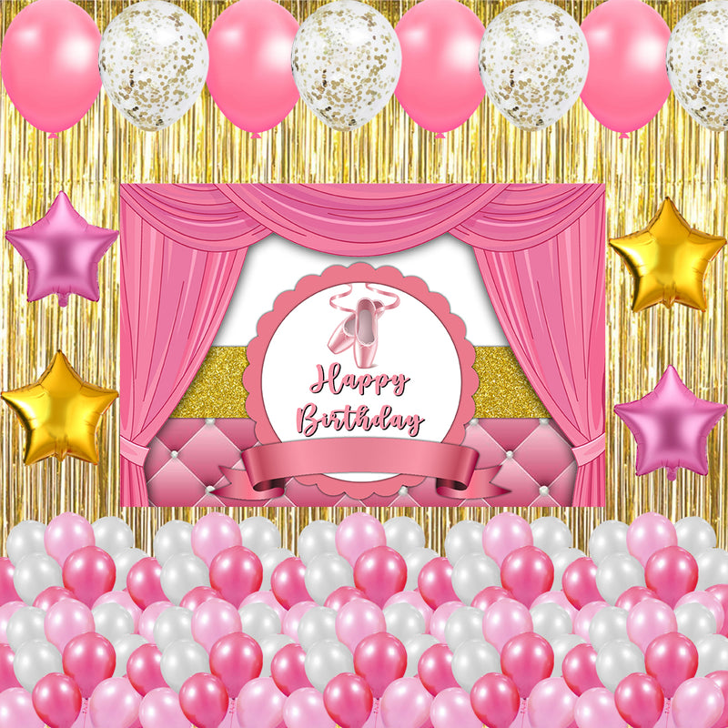 Ballerina Theme Birthday Complete Party Kit with Backdrop & Decorations