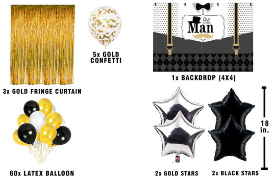 Little Man Theme Birthday Party Complete Party Set for Boys