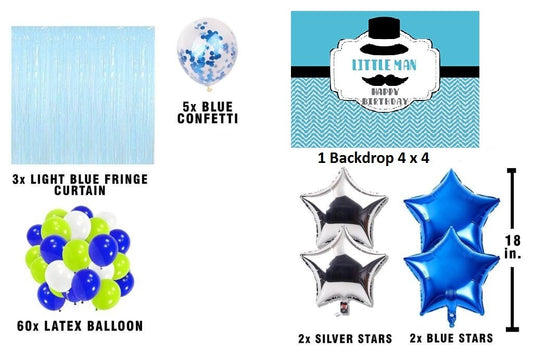 Little Man Theme Birthday Party Complete Party Set for Boys