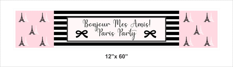 Oh La La Paris Theme Birthday Long Banner for Decoration