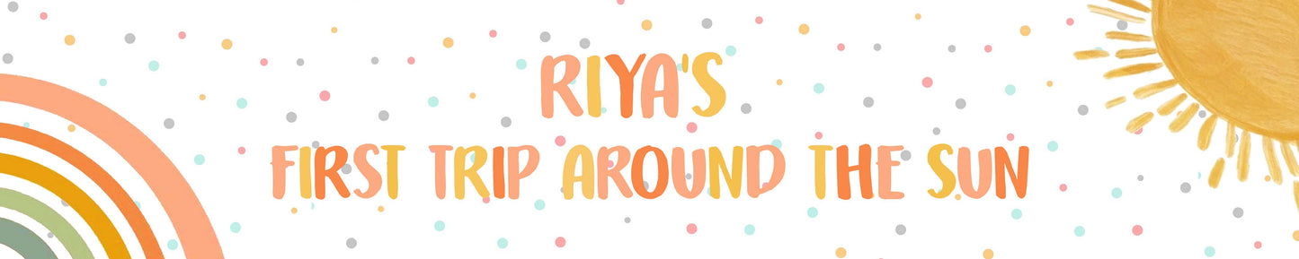 First Trip Around the Sun Theme Birthday Long Banner for Decoration