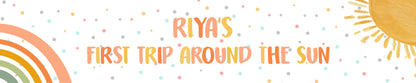 First Trip Around the Sun Theme Birthday Long Banner for Decoration