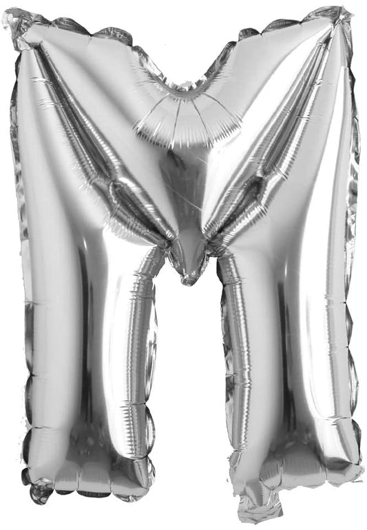 16 Inch M Alphabet Letter Balloons Birthday Balloons Silver Foil Letter Balloons Birthday Party Decorations Kids
