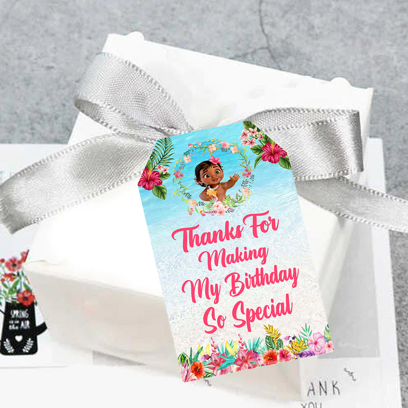 Moana Theme Birthday Party Thank You Gift Tags