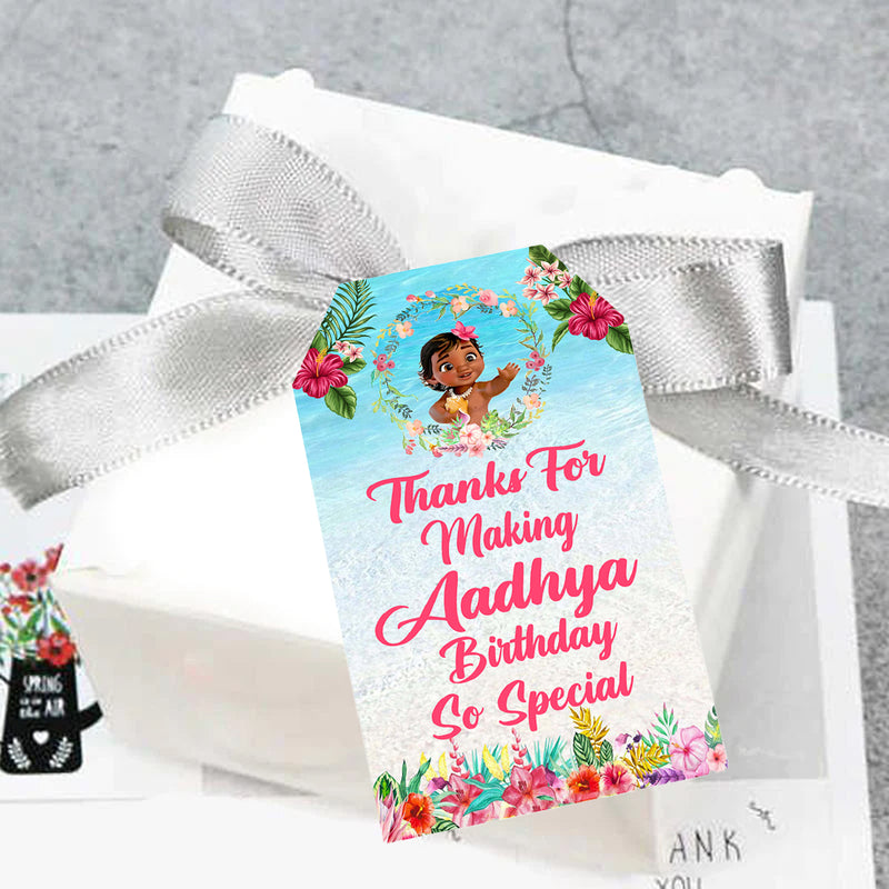 Moana Theme Birthday Party Thank You Gift Tags