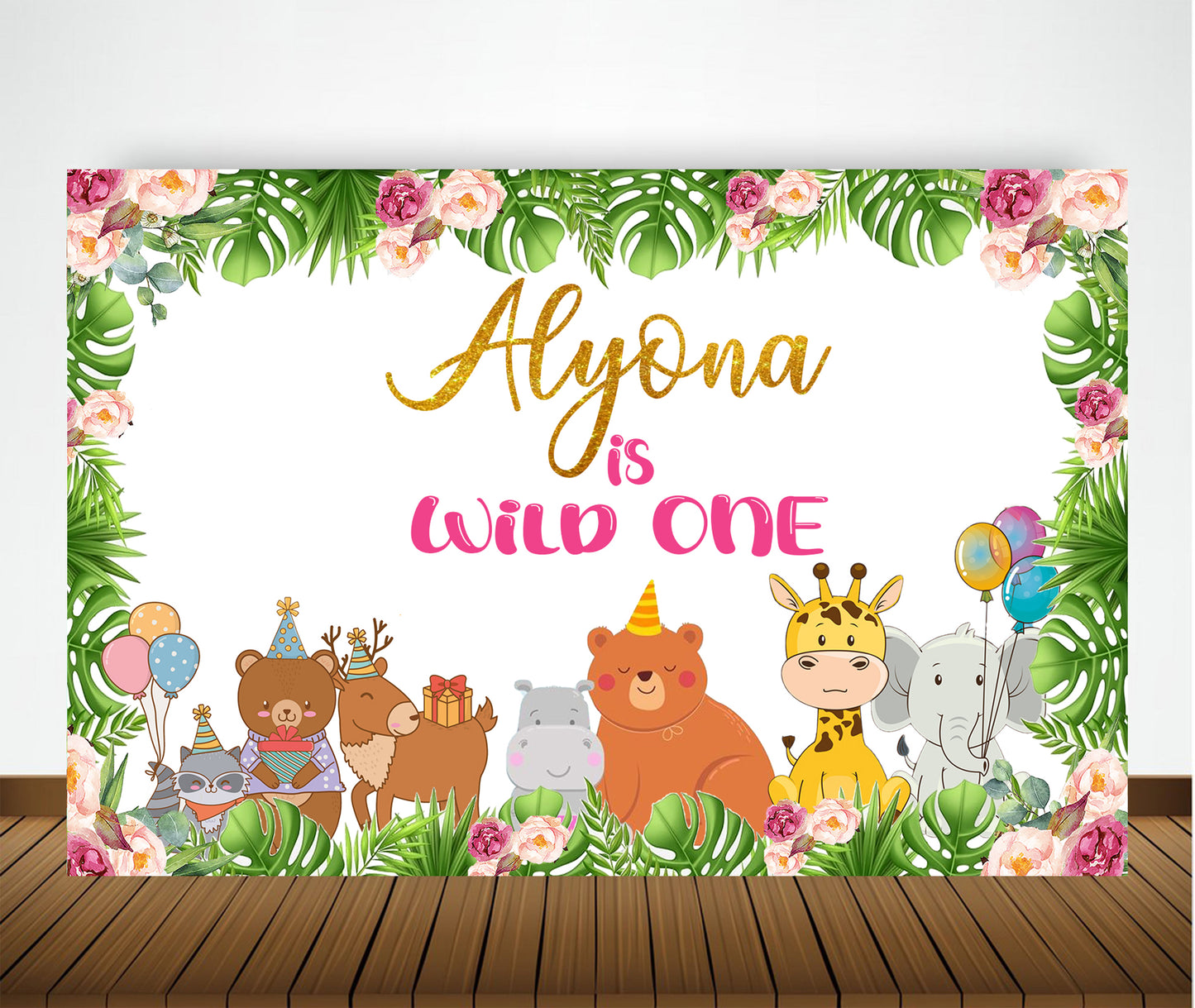Personalize Jungle Backdrop Banner