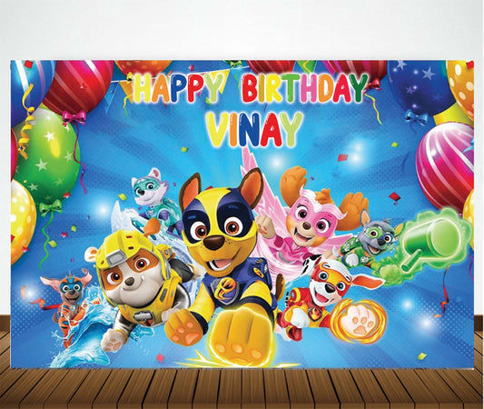 Paw Patrol Theme Birthday Party Backdrop