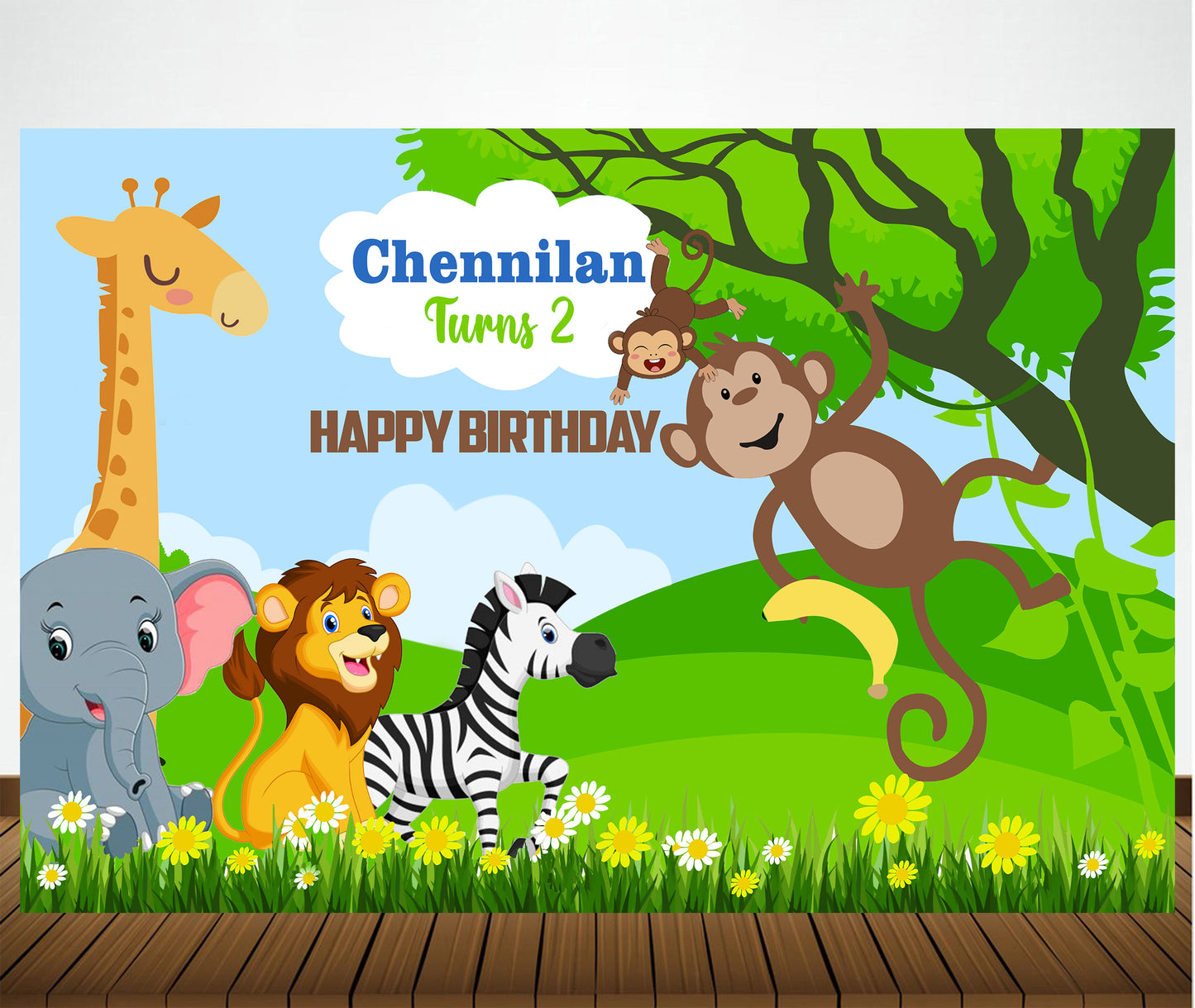 Personalize Jungle Backdrop Banner