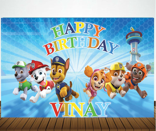 Paw Patrol Theme Birthday Party Backdrop