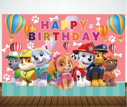 Paw Patrol Theme Birthday Party Backdrop