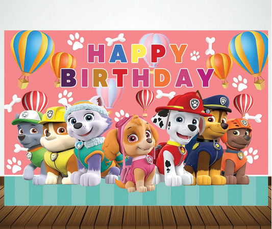 Paw Patrol Theme Birthday Party Backdrop