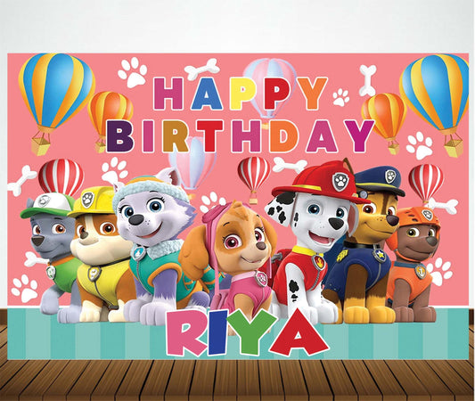 Paw Patrol Theme Birthday Party Backdrop