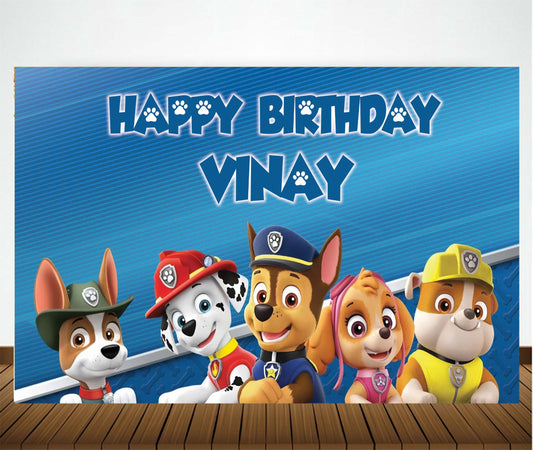 Paw Patrol Theme Birthday Party Backdrop