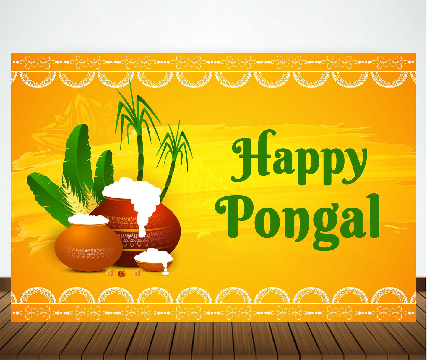 Pongal Theme Party Backdrop