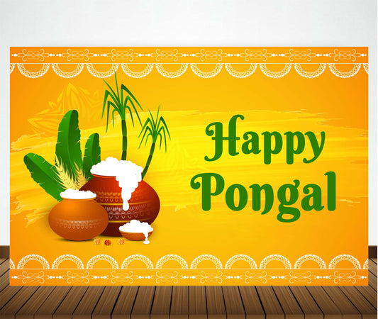 Pongal Theme Party Backdrop