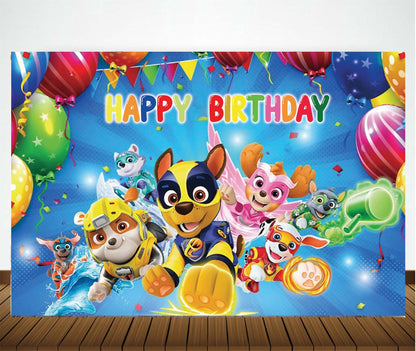 Paw Patrol Theme Birthday Party Backdrop