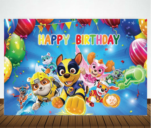Paw Patrol Theme Birthday Party Backdrop