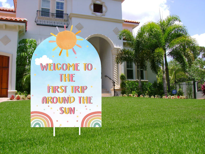 First Trip Around the Sun Theme Birthday Party Welcome Board