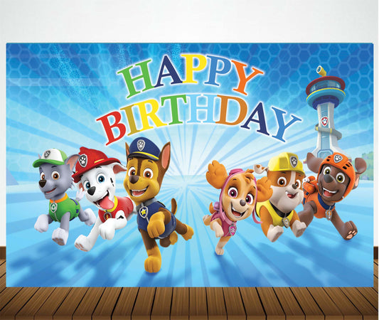 Paw Patrol Theme Birthday Party Backdrop