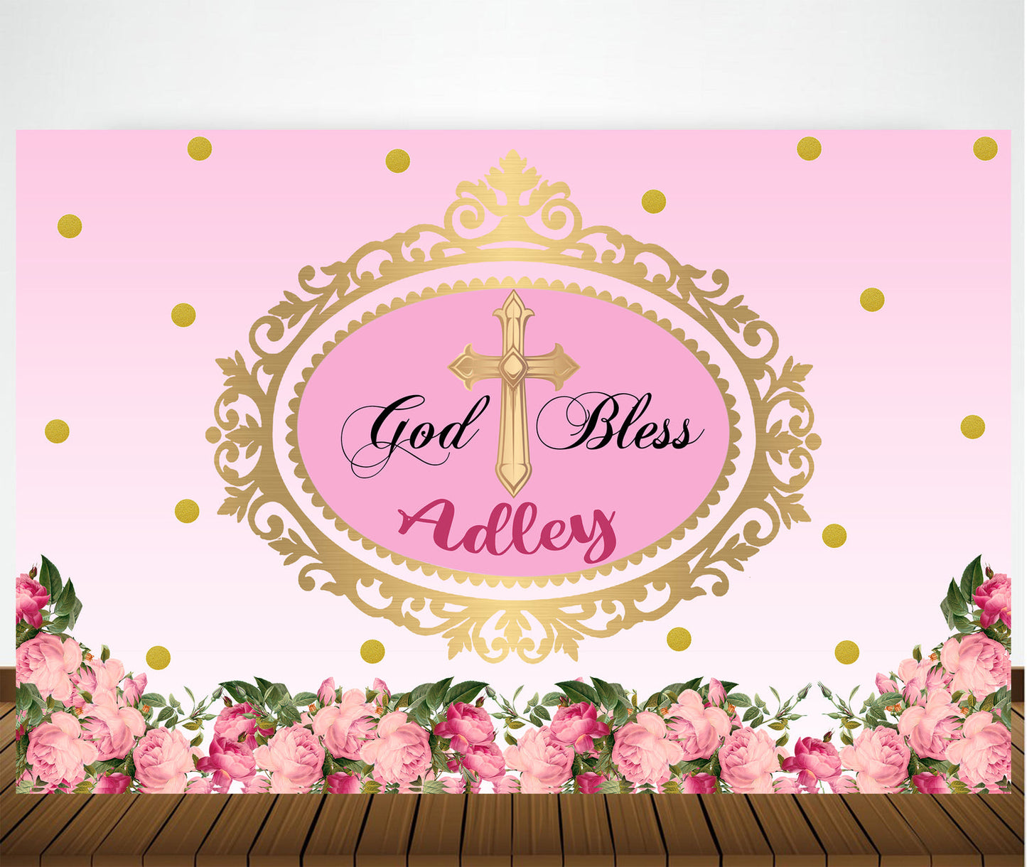 Baptism Ceremony Girl Backdrop Banner Decoration
