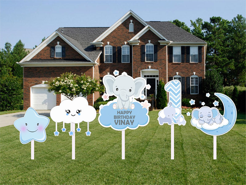 Elephant Theme Birthday Party Cutouts