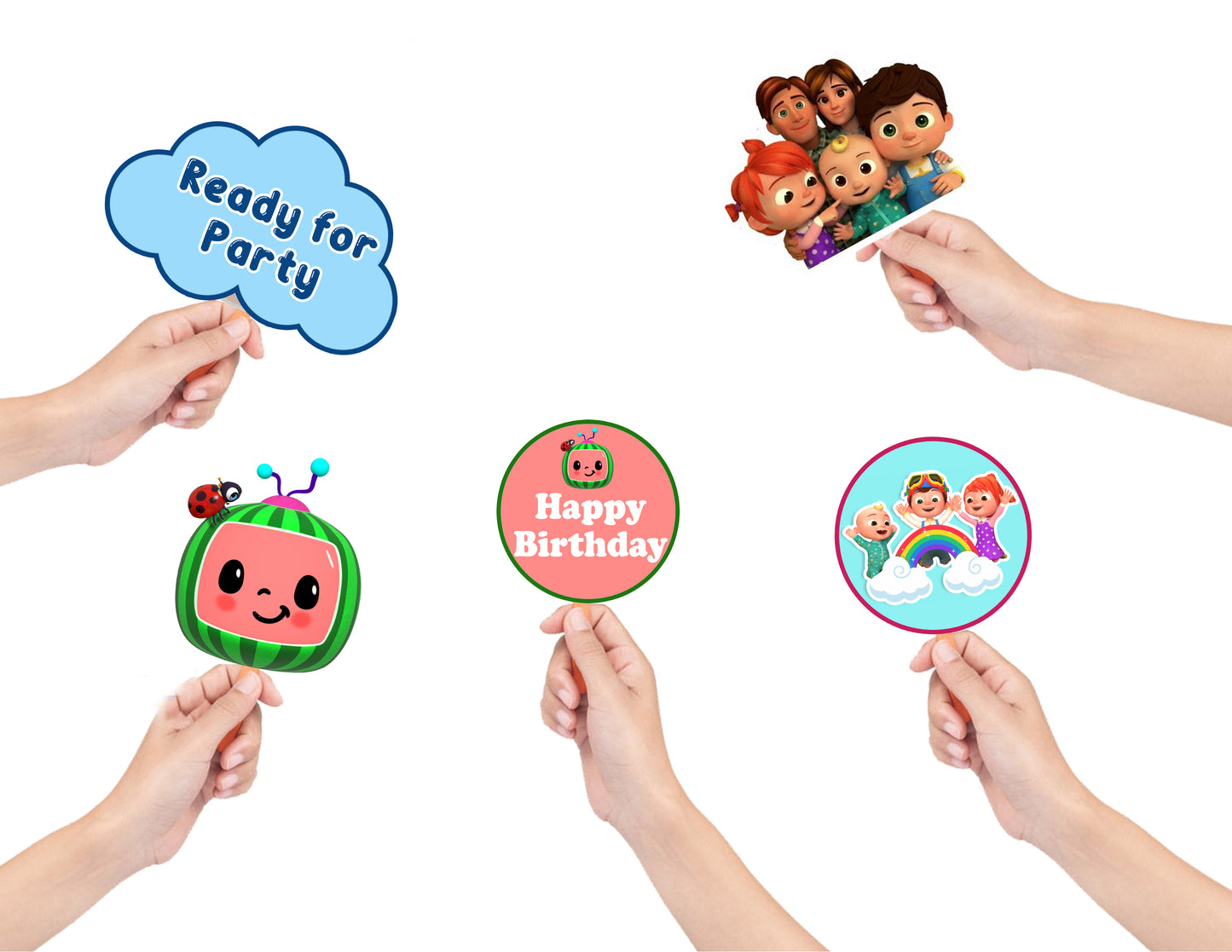 Cocomelon Theme Birthday Party Photo Booth Props Kit
