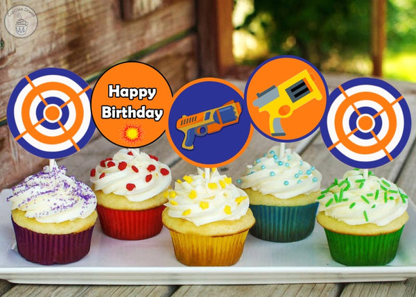 Battle Field"-Cup Cake Topper Birthday Party (Pack Of 12)