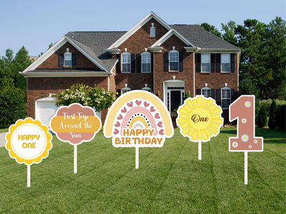 First Trip Around the Sun Theme Birthday Party Cutouts