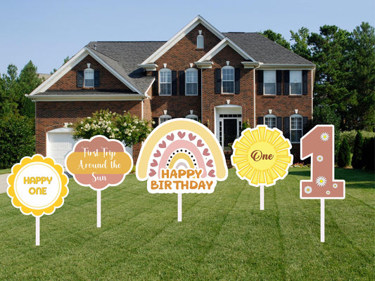 First Trip Around the Sun Theme Birthday Party Cutouts