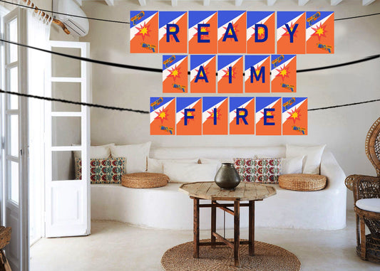 Battle Field Party - Birthday Banner For Decoration - Ready Aim Fire