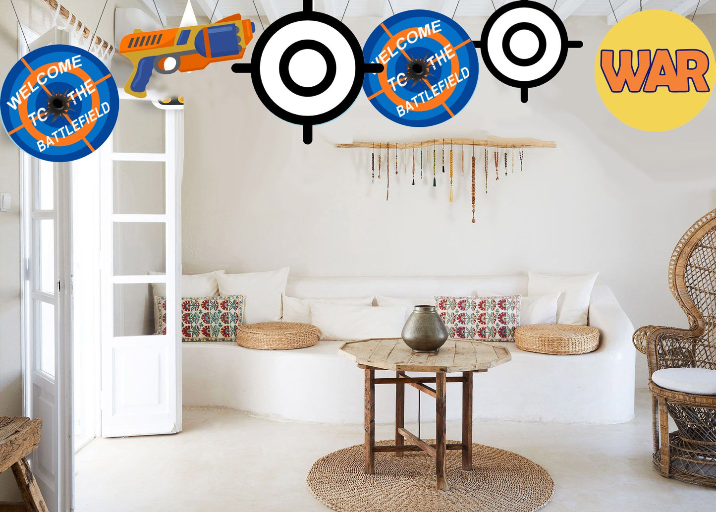 Battle Field -Hanging Set Birthday /Baby Welcome Decoration (Pack Of 12)